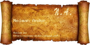 Neiman Andor névjegykártya